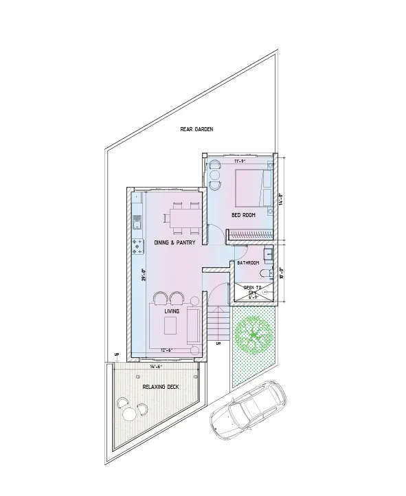 LUXURY BEACH VILLA 1 BEDROOM floor plan