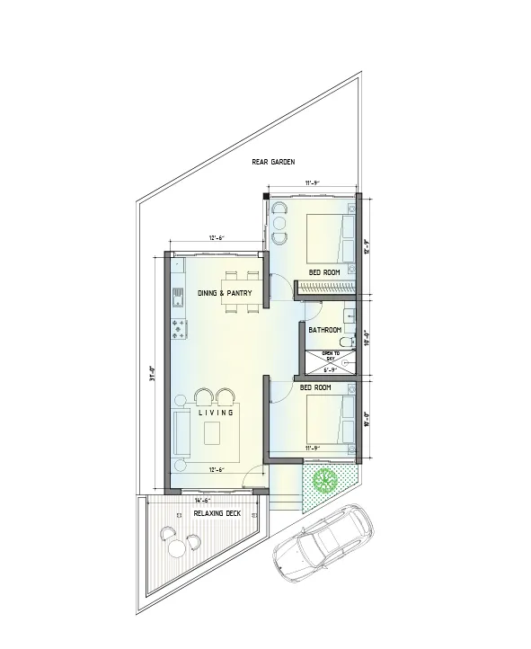 LUXURY BEACH VILLA 2 BEDROOM floor plan