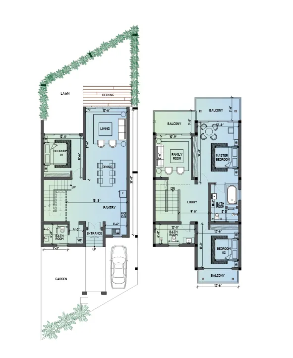 LUXURY BEACH VILLA 3 BEDROOM floor plan
