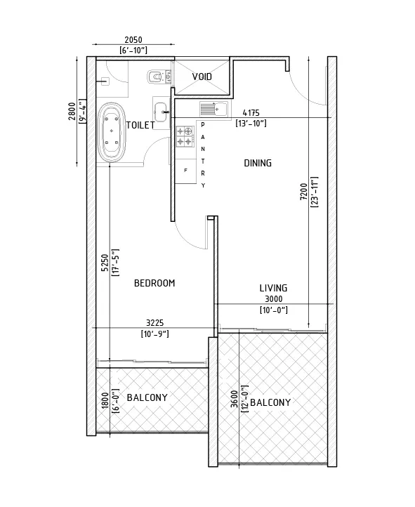 1BR Tower B | C floor plan