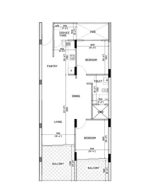 2BR Tower A floor plan